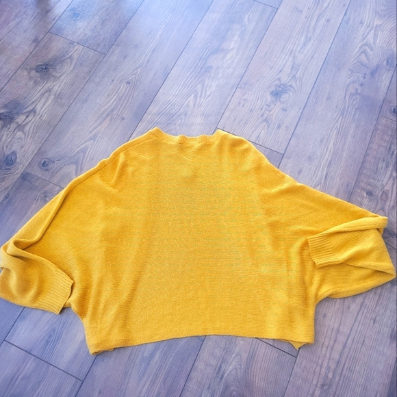 Golden Mustard Knit Open Front Cardigan, Size Med/ Large - Picture 3 of 4